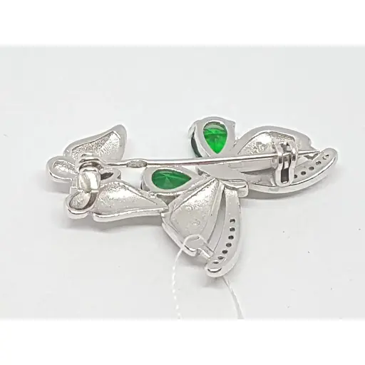 Срібна брошка Подіум Метелик з фіанітами. TBR0177 - фото 2