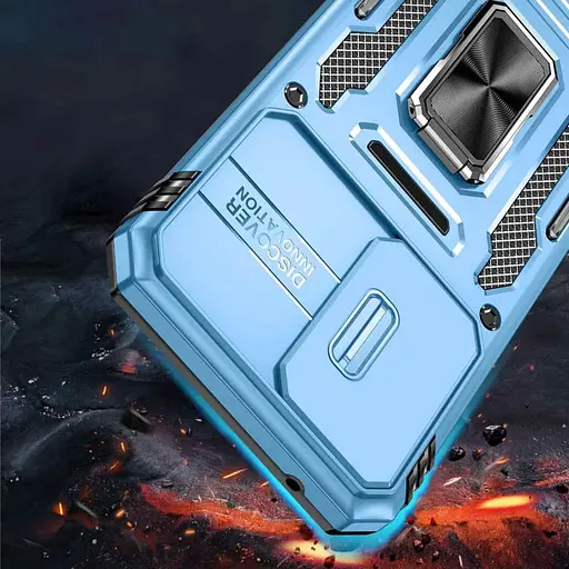 Чохол Epik ударостійкий Camshield Army Ring для Samsung Galaxy A35/A55 Блакитний/Light Blue - фото 7