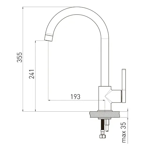 Змішувач для кухні Volle Mora 35 мм хром 1537.110122 Хром - фото 2