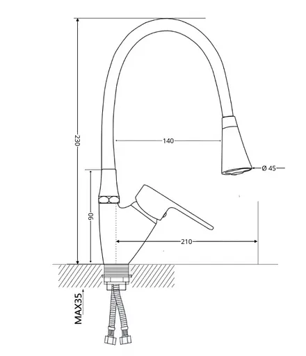 Змішувач для кухні Lidz Tani 007F3, Chrome/White (k40) LDTAN007F3WCR40423 - фото 5