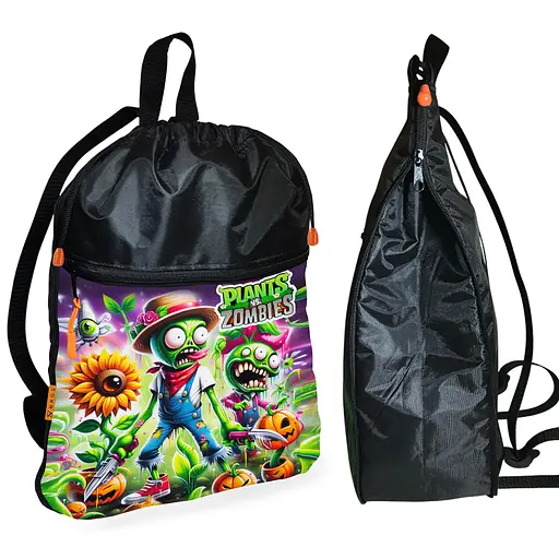 Рюкзак-мішок для взуття, спортивної форми Рослини Проти Зомбі дитяча сумка для змінки з розширювачем (01374)