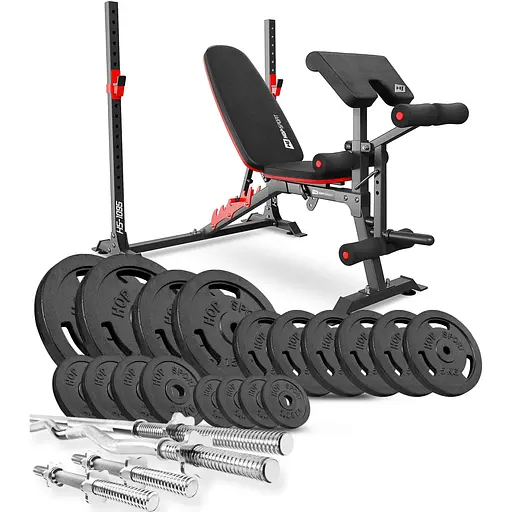 Набір Hop-Sport Strong 138кг з лавкою HS-1095