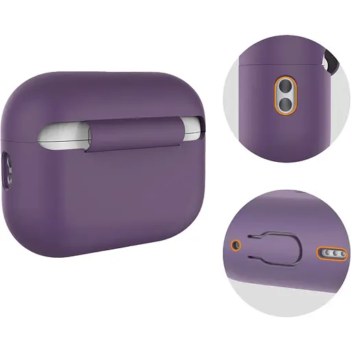 Чехол AhaStyle Colorful Silicone Case для AirPods Pro 2 Dark Purple (CP-187-2-C-DP) [133835] - фото 3