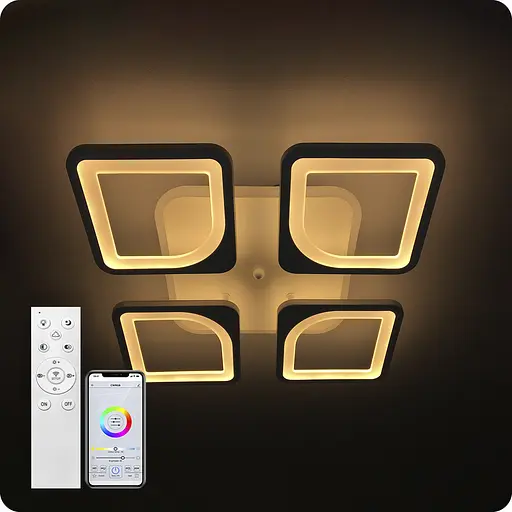 Люстра світлодіодна 517 Light 3color з пультом 96Вт Білий (01721) - фото 3