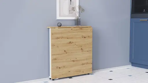 Стіл-книга трансформер Оріон 1 Ferrum-decor 750x810x730 Білий метал ДСП Дуб Артізан 16 мм (FRD-104609) - фото 2