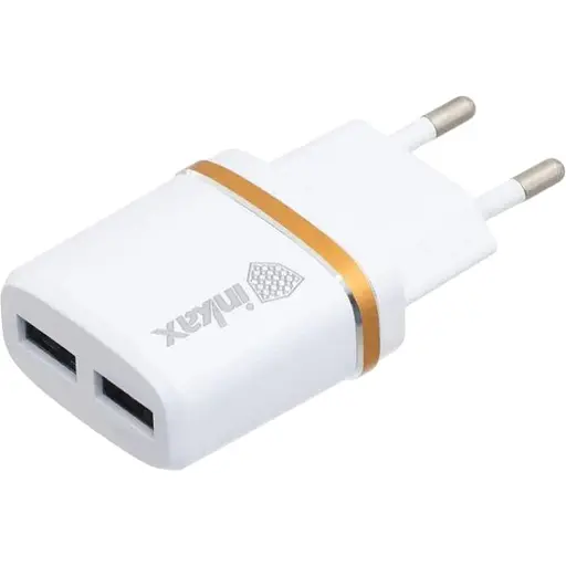 Мережеве заряджання Inkax CD-11 2.1A 2 USB адаптер Білий