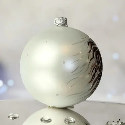 Ялинкова прикраса Санта Шоп Символ 2026 Мрійливий кінь білий скло (4820001180534) - фото 2