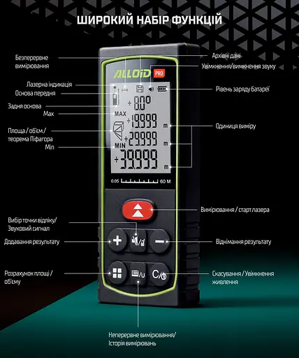 Далекомір лазерний Alloid (DM-11060) - фото 5