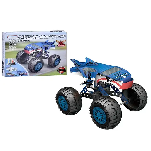 Конструктор Машина, від 97 деталей, метал+пластик, корпус-картон/розмальовка, фломастери, (В асортименті)