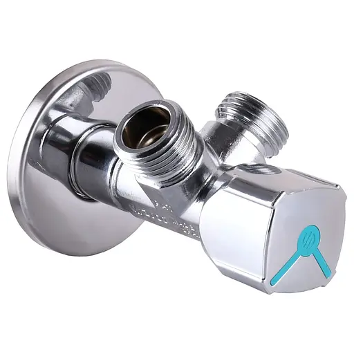 Кран кульовий кутовий подвійний Arco 1/2″х 3/4″х3/4″ A80TWIN CQ4107 000019851 - фото 1