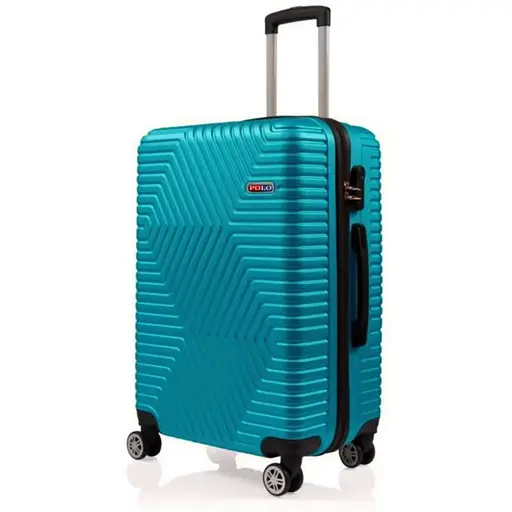 Чемодан Средний (М) Поликарбонат На 4-х Двойных Колесах 70л POLO ПК009-М Темно-Бирюзовый