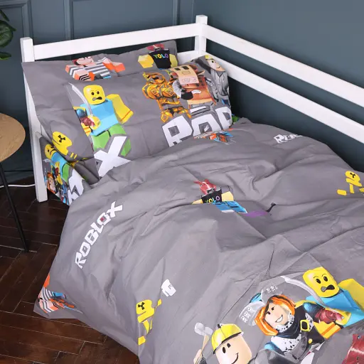 Пододеяльник MirSon Kids Time Roblox game gray бязь 200х220 см (2200011552378)