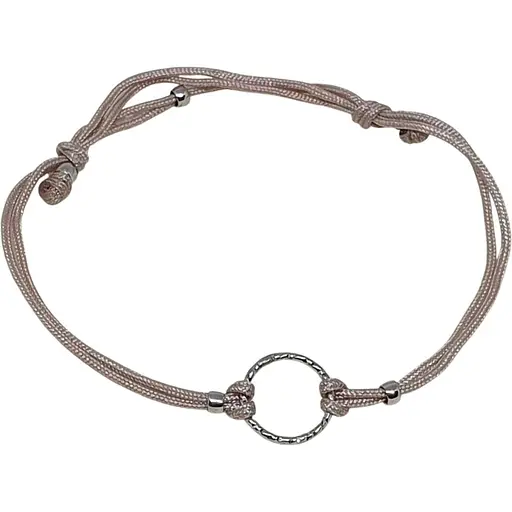 Браслет з текстилю Qvaliz з срібними вставками. 90501124РОЗ