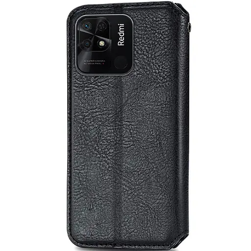 Чехол-книжка Getman Cubic (PU) для Xiaomi Redmi 10C кожаный черный - фото 2