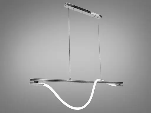 Сучасна світлодіодна люстра в кабінет з серії "Роуплайт", 32W, хром - фото 3