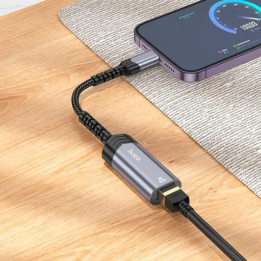 Внешняя сетевая карта-адаптер кабель Hoco UA26 iP ethernet adapter (100 Mbps) - фото 7