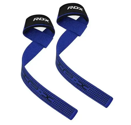 Лямки для тяги RDX S4 Gym Cotton Gel Straps Blue Plus (WAC-S4U+) - фото 3