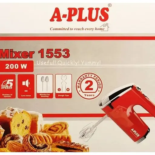 Стационарный электрический ручной миксер А-Плюс 1553 с насадками для замешивания крутого теста - фото 5
