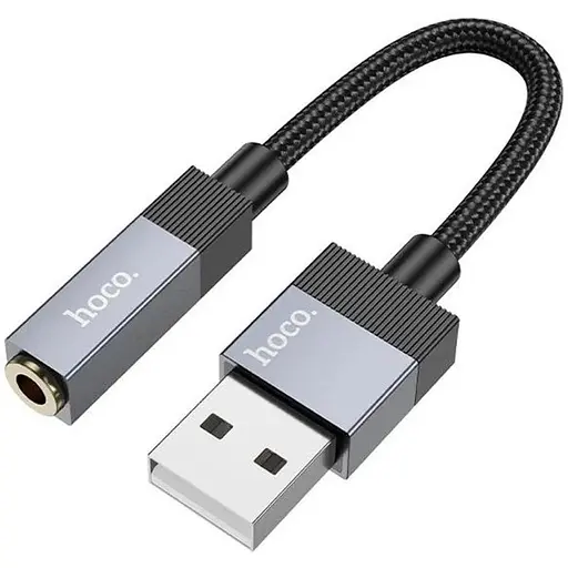 Адаптер переходник Hoco UPA32D USB to Jack 3.5 черный
