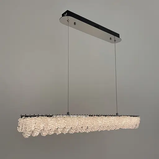 Видовжена кришталева люстра в хромі 80х5 см | Арт. 33038L-850*50 CH | Line F - фото 4