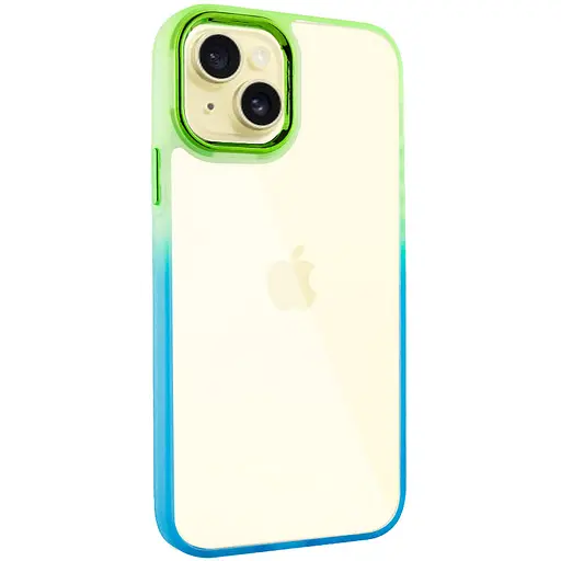 Чехол TPU+PC Fresh sip series для Apple iPhone 14 Plus 6.7 Бирюзовый/Лимонный