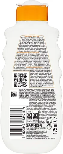 Сонцезахисне водостійке молочко проти сухості шкіри тіла та обличчя, високий ступінь захисту SPF30 Зволоження 24 години Garnier Ambre Solaire Hydra 24H Protect 175 мл - фото 2