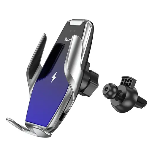 Автодержатель с беспроводной зарядкой Hoco S14 Plus Wireless серебристый - фото 6