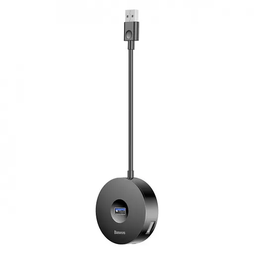 Usb-хаб Baseus Round Box Usb to Usb 3.0 + 3 Usb 2.0 черный (CAHub-F01) - фото 4