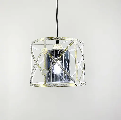 Світильник Loft в позолоченому круглому каркасі Line.F Колір плафона Графітовий - фото 7