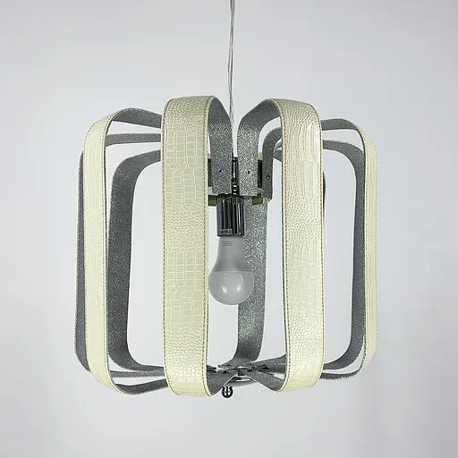 Люстра в корпусі із білої екошкіри Line.F S 1809/1 WT - фото 3