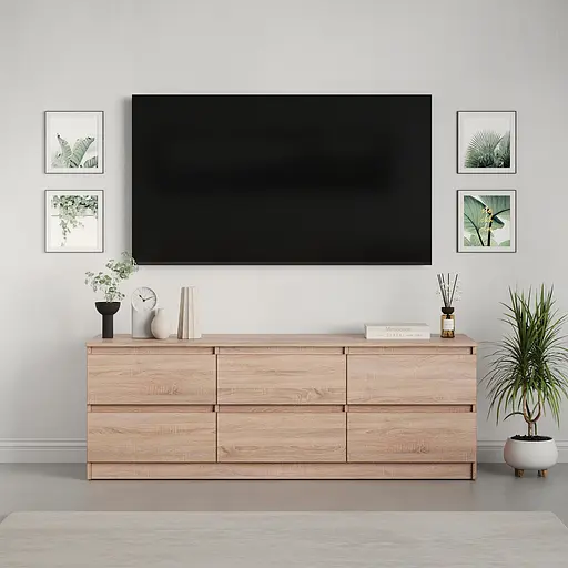 Тумба під телевізор MebelStar Нео 6Ш 150x43x53 см Дуб сонома (MBS-1281) - фото 2