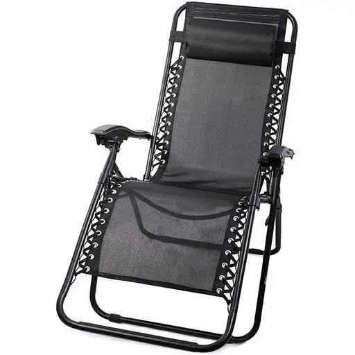 Шезлонг лежак Outtec Zero Gravity раскладной серый - фото 4