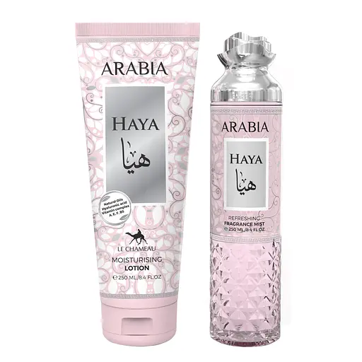 Подарочный парфюмированный набор женский Le Chameau Arabia Haya bodymist 250 мл + лосьон для тела 250 мл (MM36014)