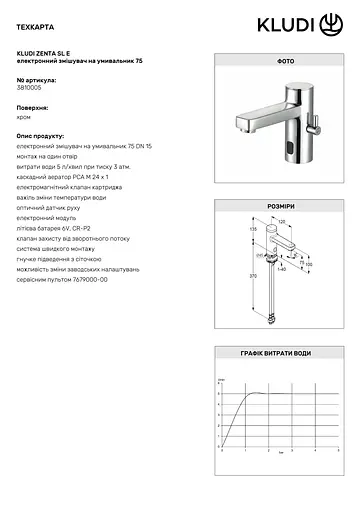 Змішувач для умивальника Kludi Zenta 3810005 - фото 4