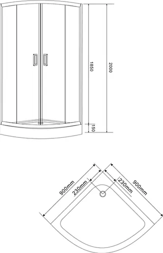 Душевая кабина угловая Eger Tisza 90x90 раздвижная стекло Negy мелкий поддон black 599 -021BN, тонированное, черное - фото 3
