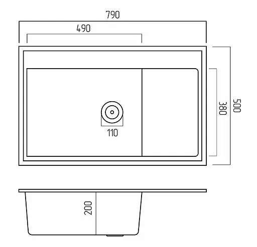Кухонная мойка Platinum 7950 AZURIT (SP000040293) - фото 7