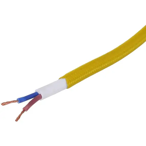 Декоративний кабель Brille IU-2 у тканинному обплетенні 2x0.75 YL (1 м) 42-126 жовтий
