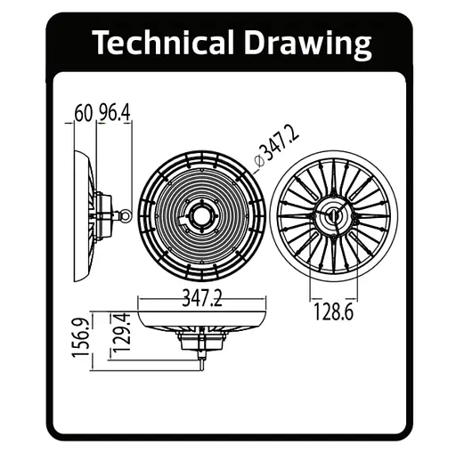 Светильник светодиодный для высоких потолков LED LED MYRA-200 3CCT 200 W (3000K/4500K/6500K) - фото 5