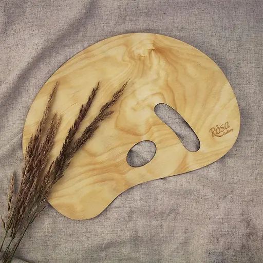 Палитра Rosa Gallery деревянная овальная МОДЕРН эргономичная промасленная 30х40 см  - фото 2