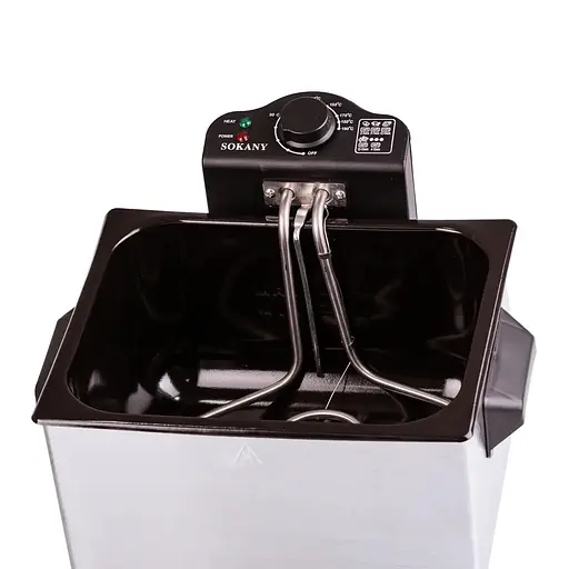Бытовая электрическая фритюрница Sokany на 5л защита от перегрева WJ-801 с крышкой и съемной чашей 2000Вт - фото 4