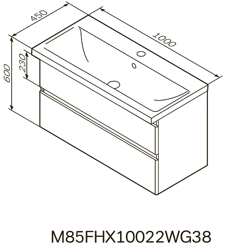 Тумба з умивальником AM.PM X-Joy підвісна 100 см 2 ящики білий M85-FHX1002-WC1002WG38 Білий - фото 9
