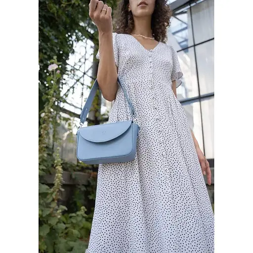 Жіноча шкіряна сумка Molly блакитна - фото 1