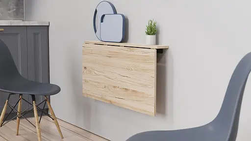 Обідній стіл-трансформер Ніка стіновий Ferrum-decor 420x900x500 Чорний метал ДСП Дуб Сан-Марино 16 мм (FRD-105165) - фото 4