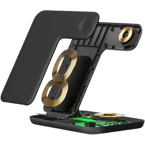 Беспроводное зарядное устройство RIAS Q84 Qi 3в1 Black - фото 5