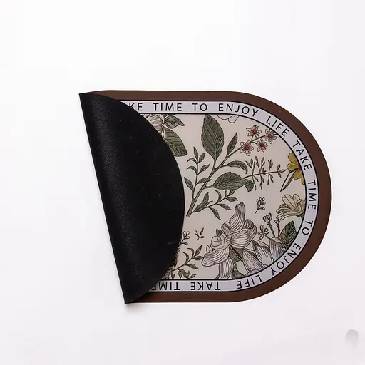 Діатомітовий овальний килимок для дому 38×58 (см) вологопоглинальнючий килимок для кухні ванни та туалету Yiwu HP-42-50 - фото 3