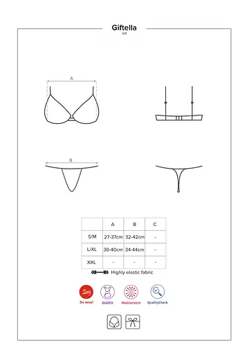 Комплект білизни Obsessive Giftella L/XL червоний - фото 7