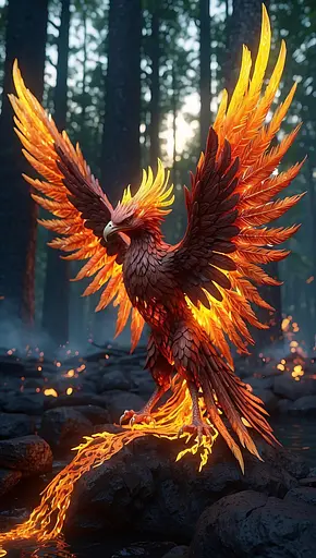 Деревянный фигурный пазл Мощный феникс, А2, Картонная коробка 300+ элементов - фото 3