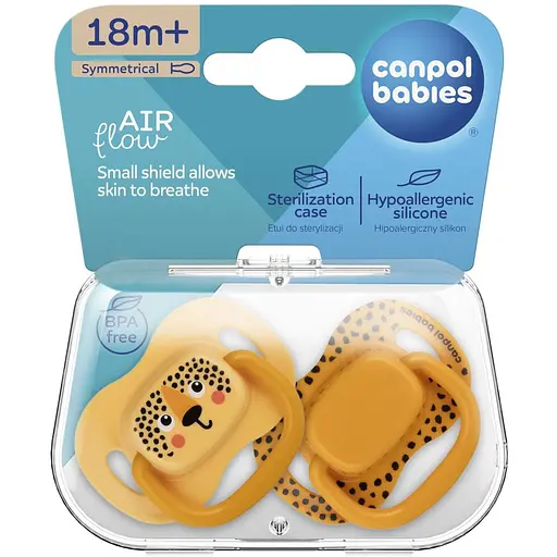 Пустышка Canpol babies BabiesBoo силиконовая симметричная 18+ мес. 2 шт. оранжевая (34/929_ora)