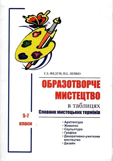 Образотворче мистецтво в таблицях. Словник мистецьких термінів