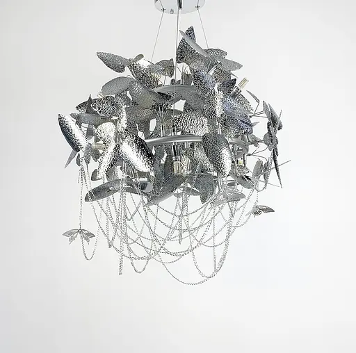Люстра в стиле Серпента с нежными бабочками в хромированном корпусе Line.F Y 05/D600 CH - фото 1